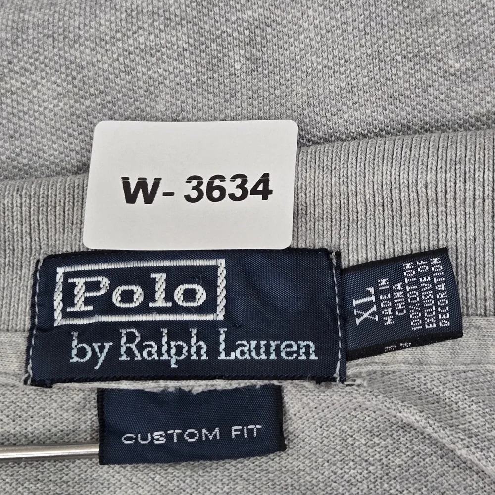 Polo Ralph Lauren Men Polo XL Gray Embroidered Pony Logo‎ Custom Short Sleeve
